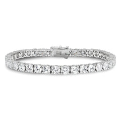 Sterling Shimmer Sterling Silver Rhodium-plated 7 inch 37 Stone CZ Bracelet