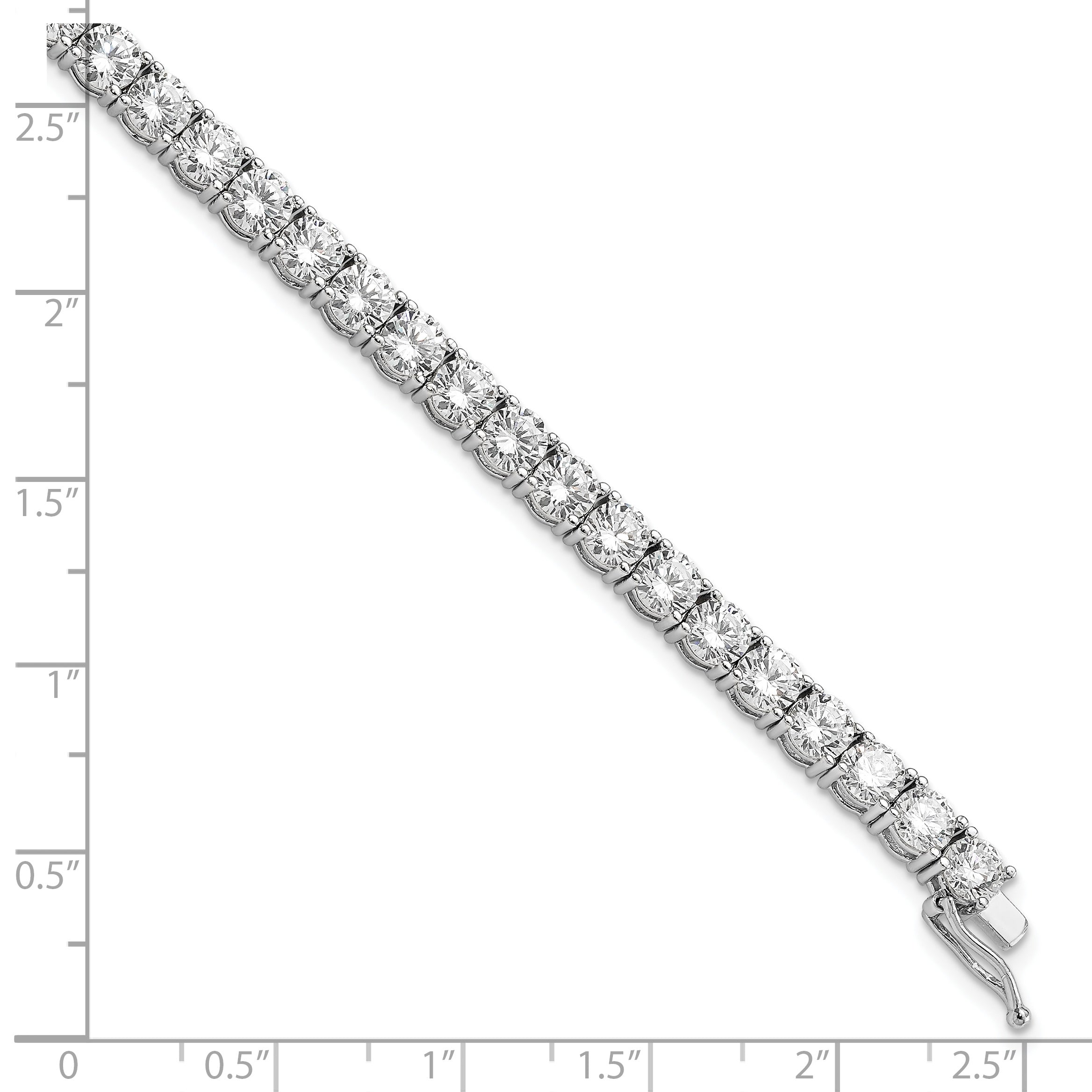 Sterling Shimmer Sterling Silver Rhodium-plated 7 inch 37 Stone CZ Bracelet