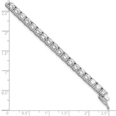 Sterling Shimmer Sterling Silver Rhodium-plated 7 inch 37 Stone CZ Bracelet