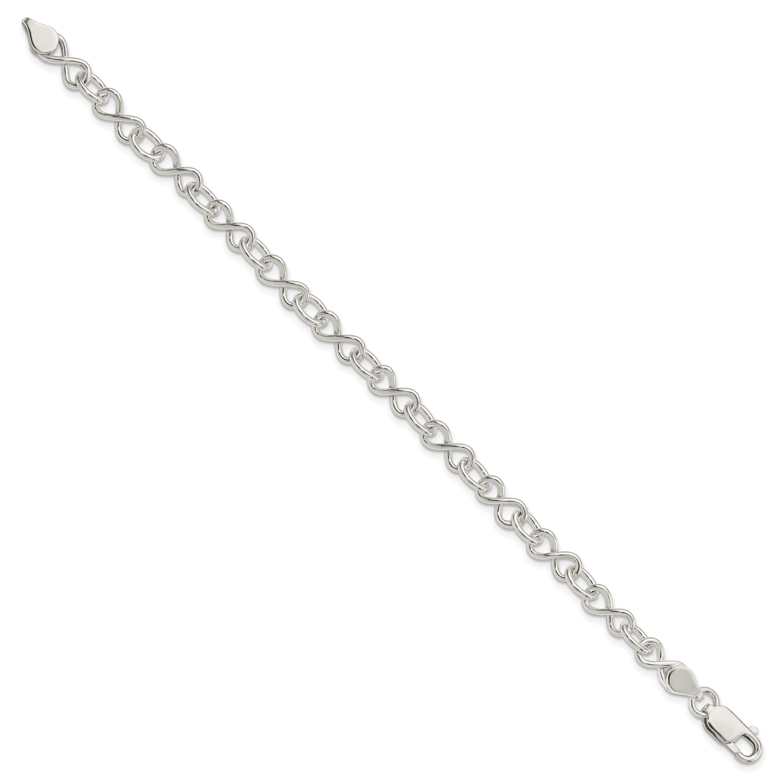 Sterling Silver Polished Fancy Link Bracelet