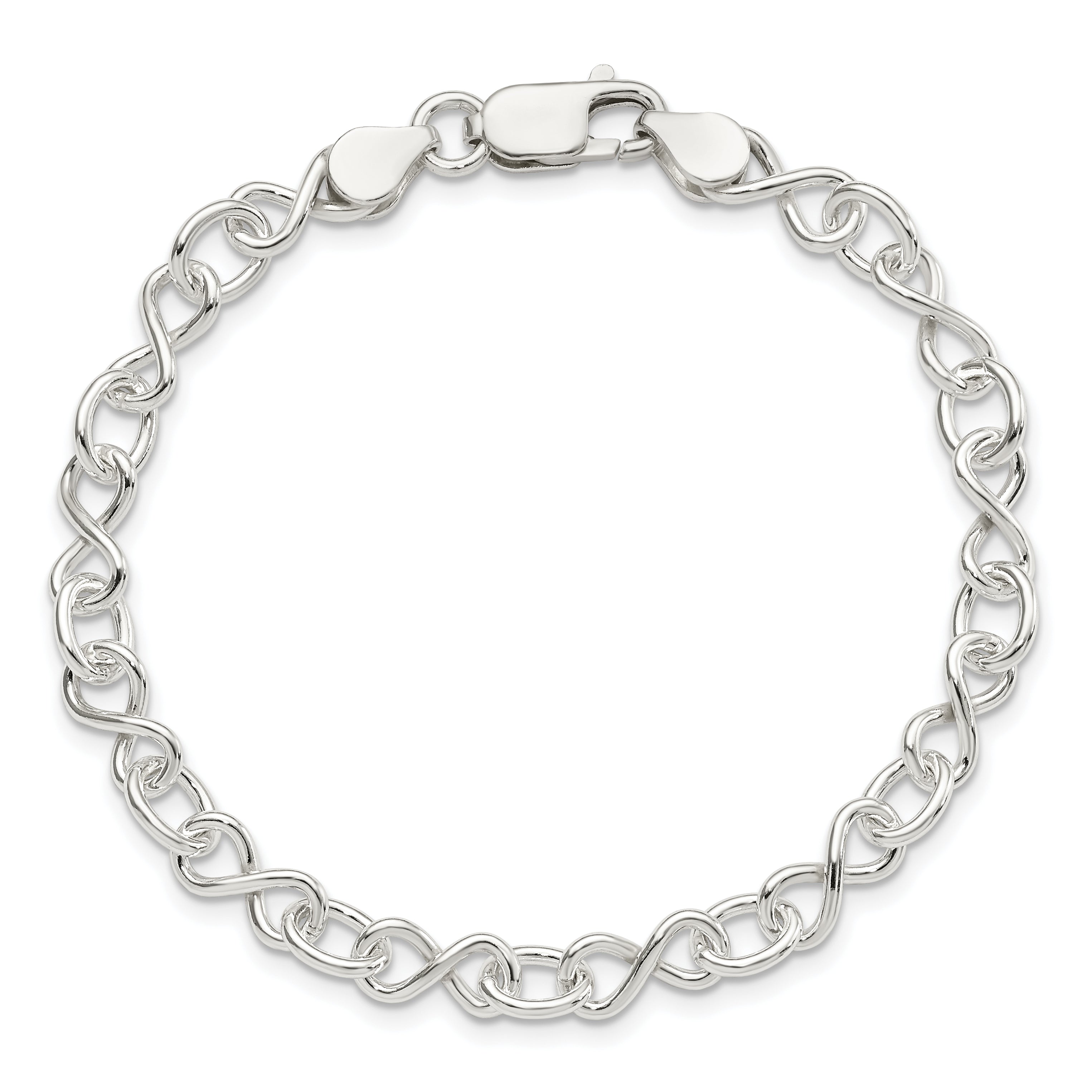 Sterling Silver Polished Fancy Link Bracelet