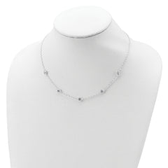 Sterling Silver Polished 5-Station CZ Necklace