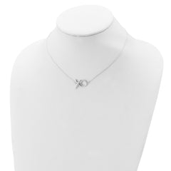 Sterling Silver Polished  XO w/2in. Ext. Necklace