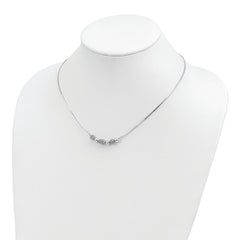 Sterling Silver Rhodium-plated Polished Filigree Bead Necklace