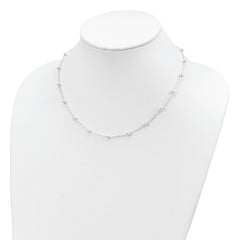 Sterling Silver Polished Beaded 18in Necklace