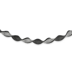 Sterling Silver Polished Ruthenium Twist Necklace