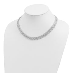 Sterling Silver Braided Mesh Necklace