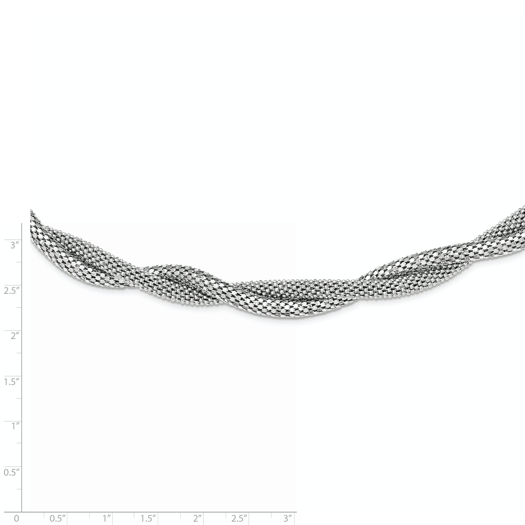 Sterling Silver 925 Twisted Mesh Necklace with Multi-Strand Design