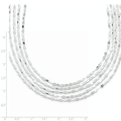 Sophia Jewelers Sterling Silver 5-Strand Fancy Necklace with Anti-Tarnish Finish