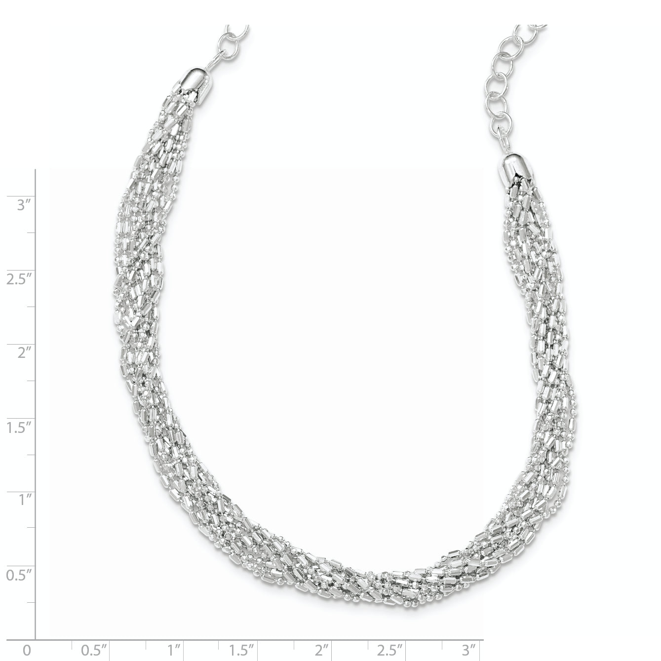 Sterling Silver Twisted Multi-Strand Necklace