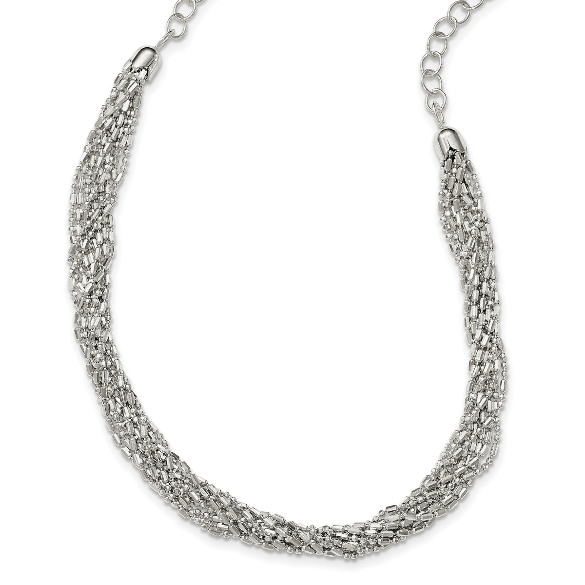 Sterling Silver Twisted Multi-Strand Necklace