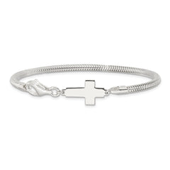 Sterling Silver Sideways Cross Bracelet