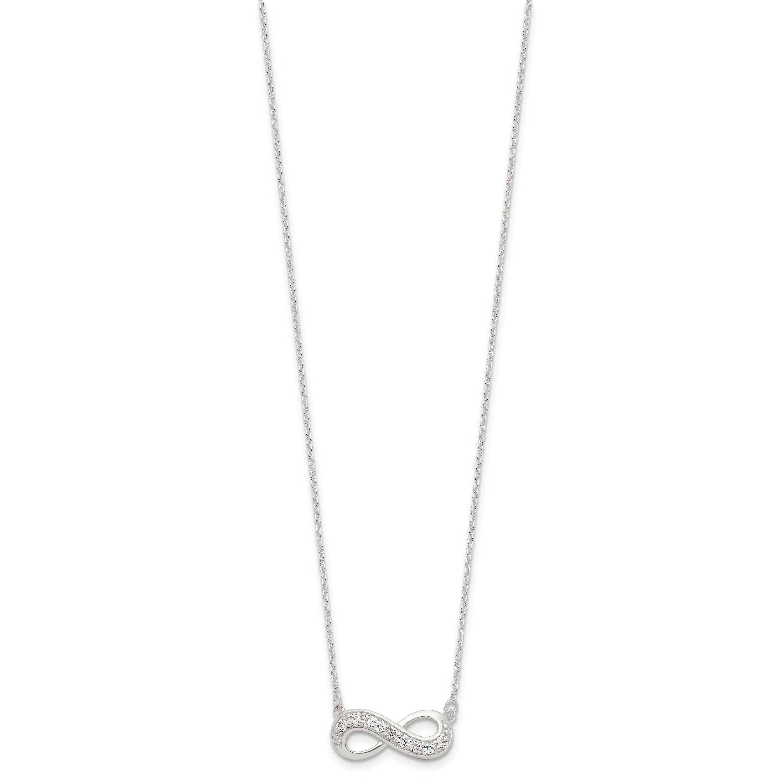 Sophia Jewelers 925 Sterling Silver CZ Infinity Necklace Polished Elegance