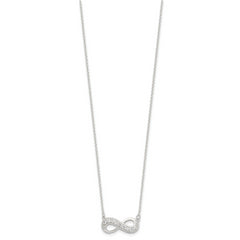 Sterling Silver CZ Infinity Necklace