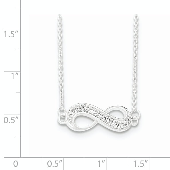 Sterling Silver CZ Infinity Necklace