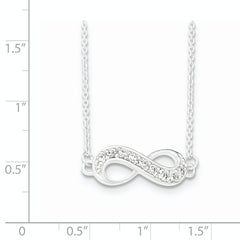 Sterling Silver CZ Infinity Necklace