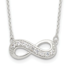 Sterling Silver CZ Infinity Necklace