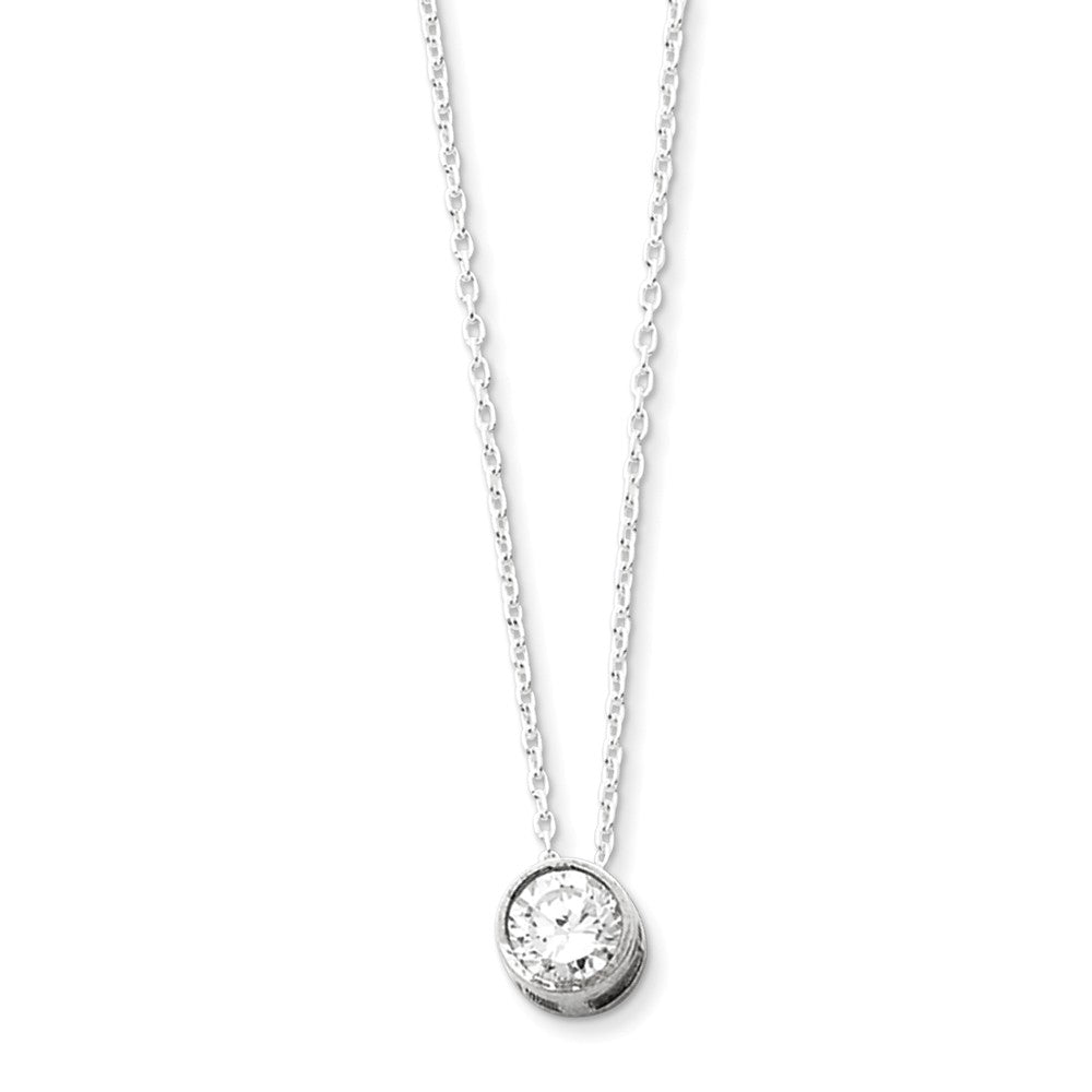 Sterling Silver CZ Pendant on 18 Chain Necklace