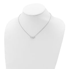 Sophia Jewelers Sterling Silver CZ 3-Stone Necklace with Rhodium Finish