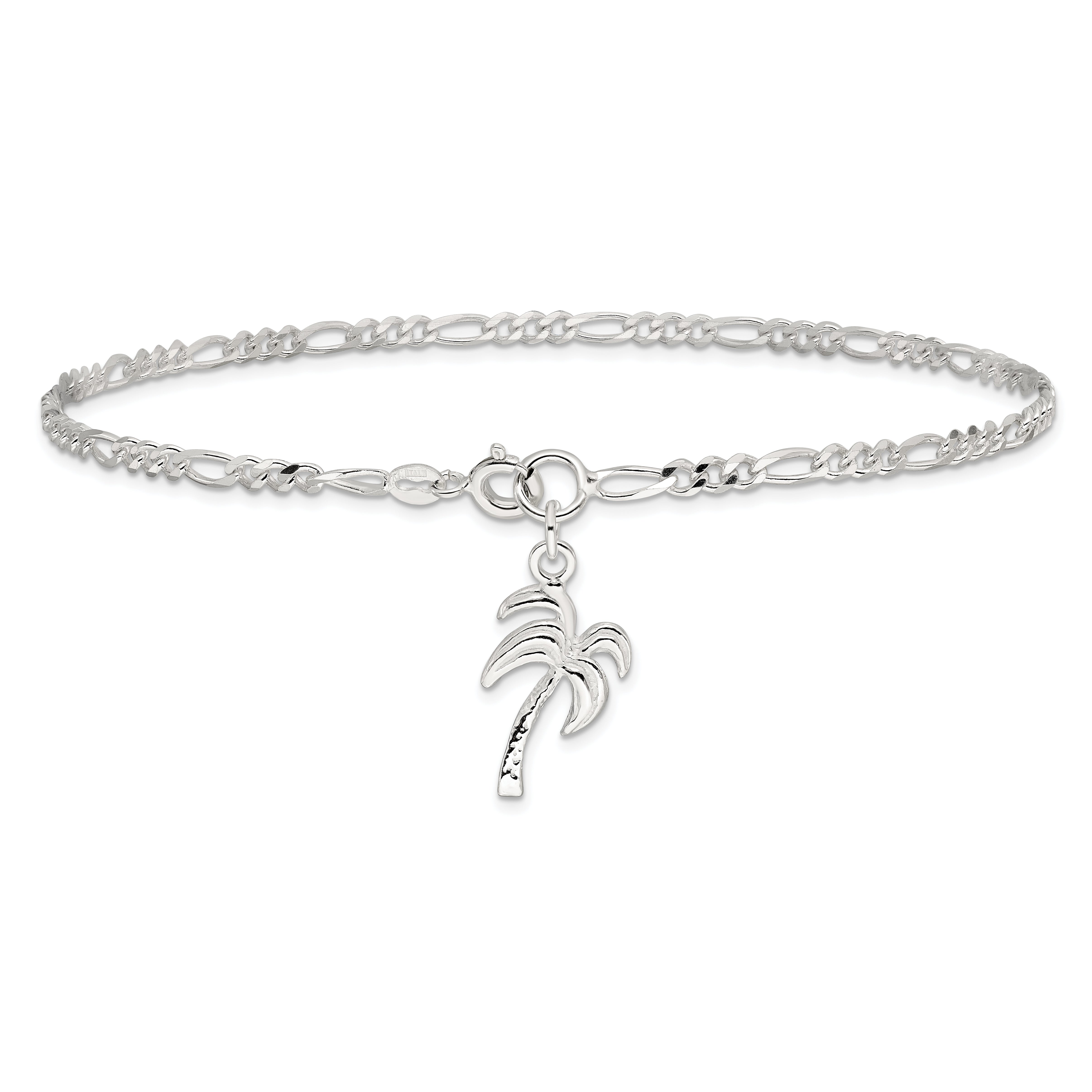 Sterling Silver Palm Tree Anklet