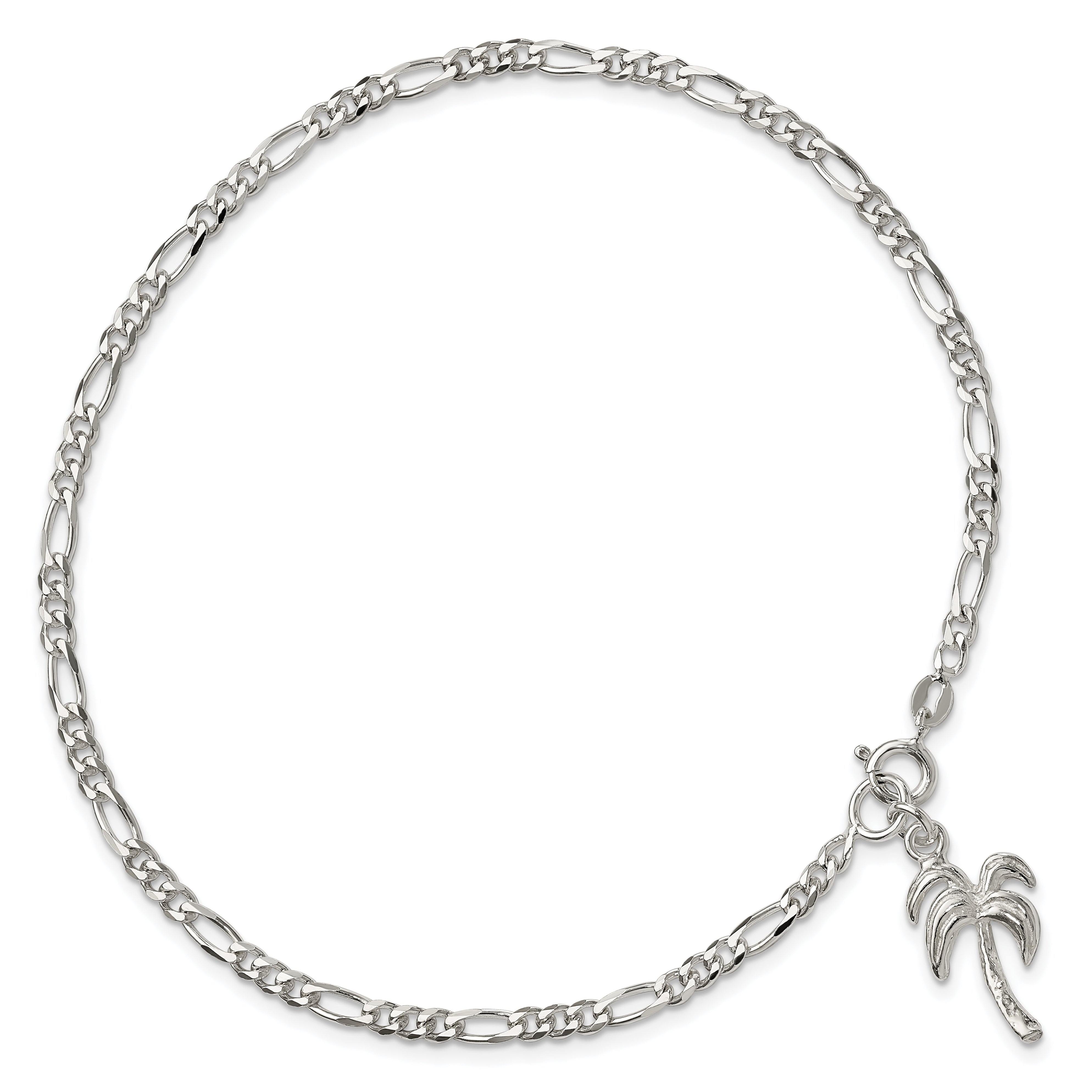 Sterling Silver Palm Tree Anklet