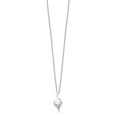 Sophia Jewelers Sterling Silver Pearl CZ Necklace with Rhodium Polish Elegant Versatility