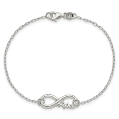 Sterling Silver Polished Infinity Sign w/HOPE 7.5 inch Bracelet