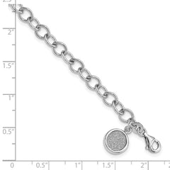 Sterling Silver Rhodium-plated Glitter Enamel Circle Bracelet