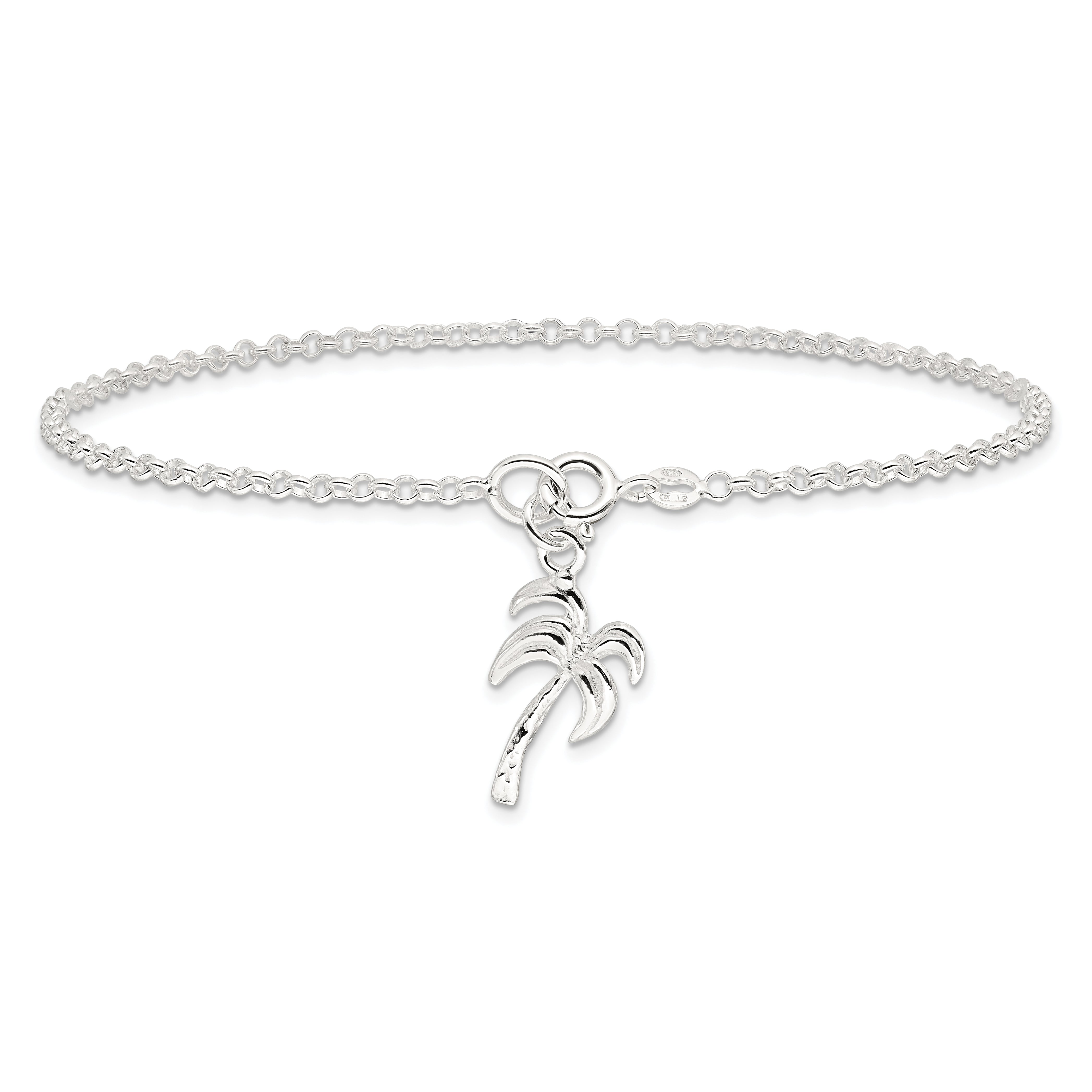 Sterling Silver Palm Tree Anklet