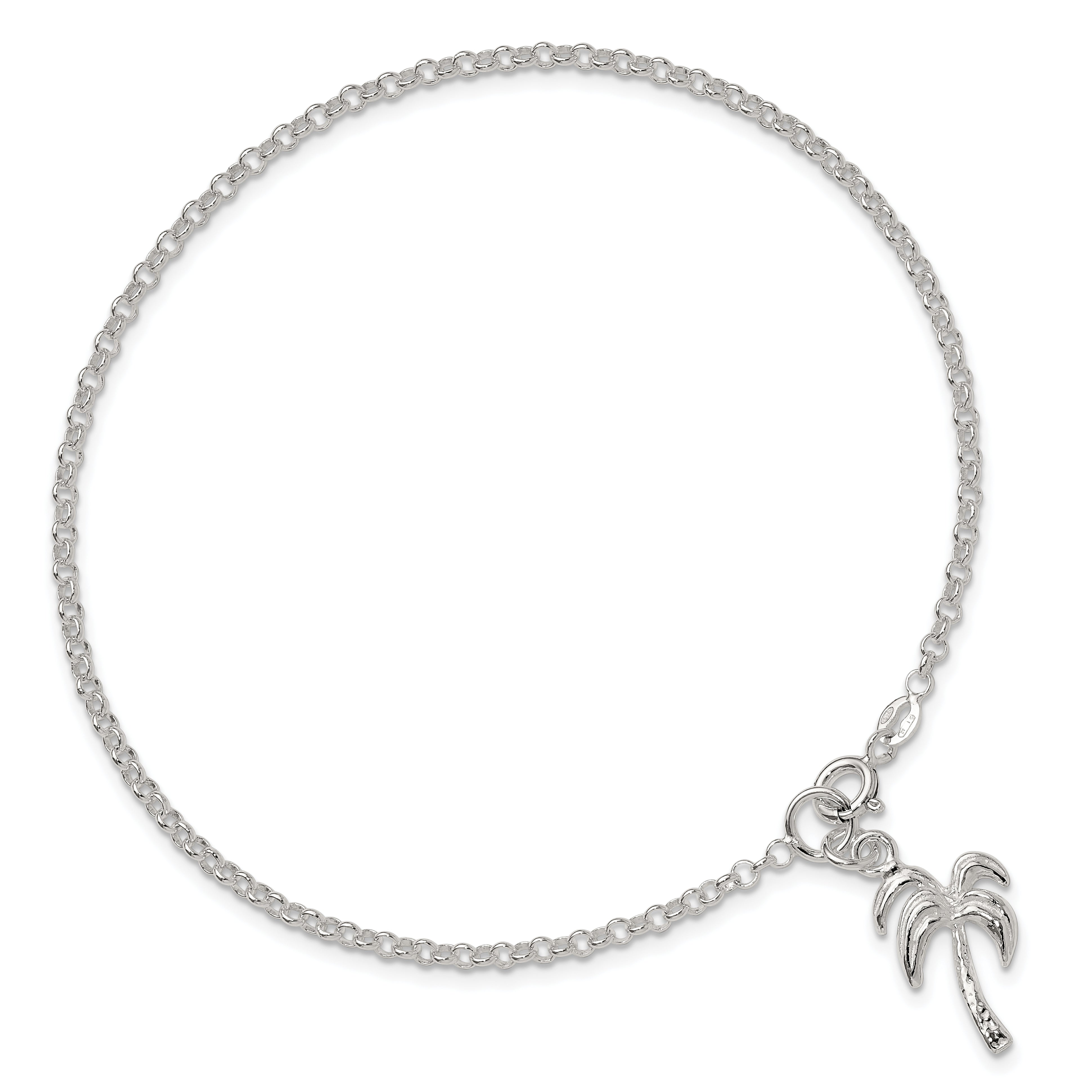 Sterling Silver Palm Tree Anklet