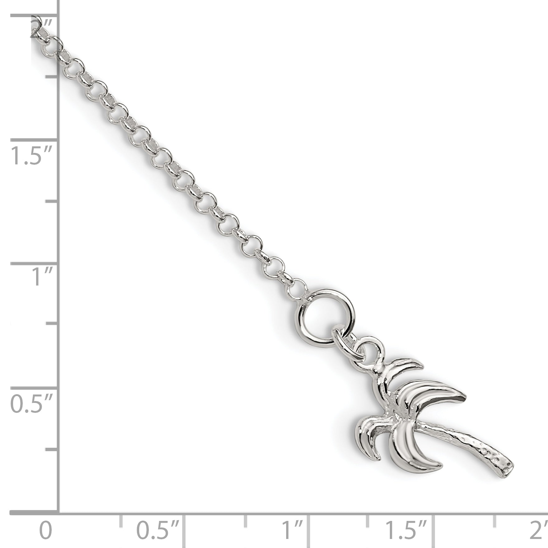 Sterling Silver Palm Tree Anklet