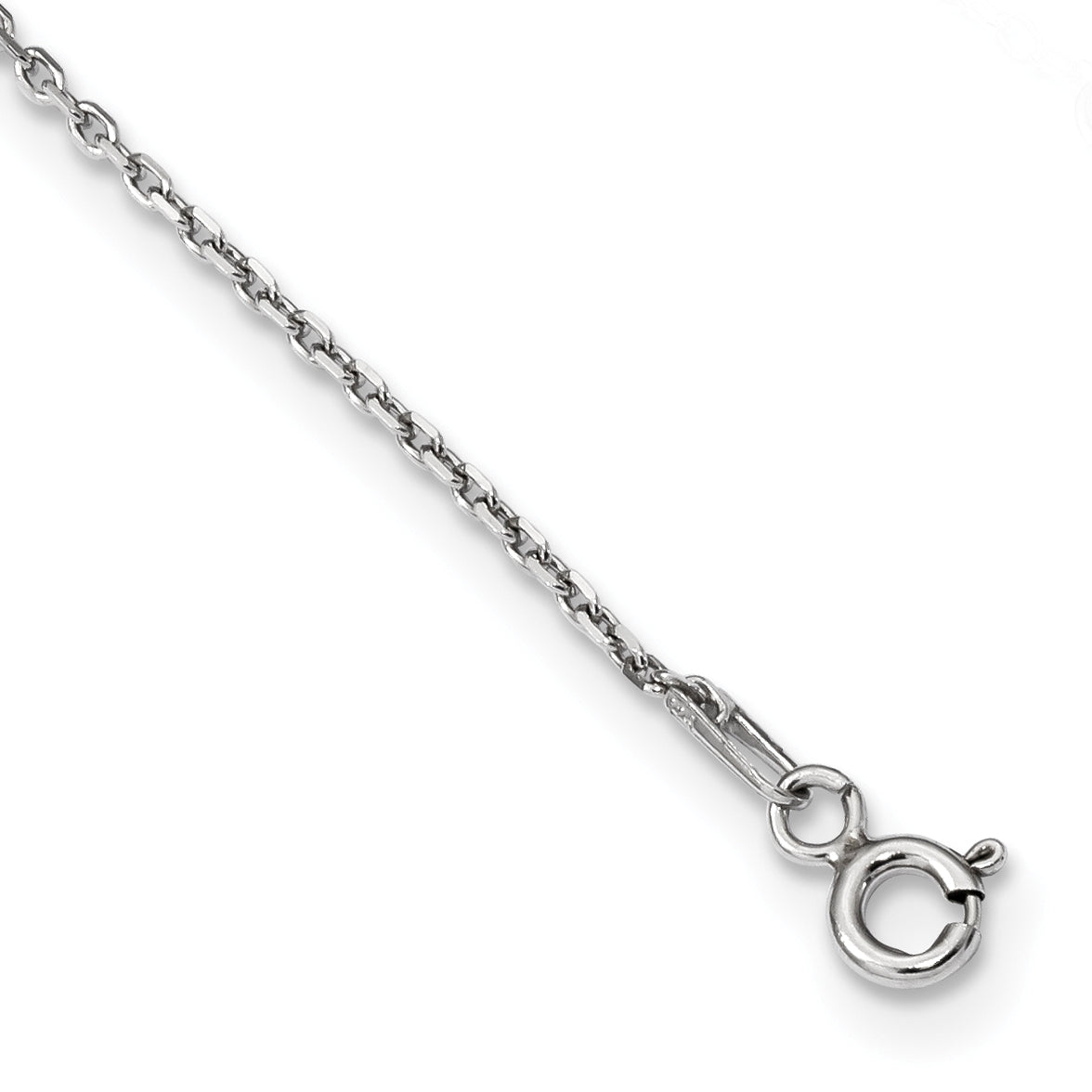 Sterling Silver Rhodium-plated 9-Station CZ Polished Necklace