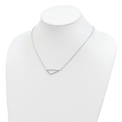 Sophia Jewelers Sterling Silver CZ Triangle Necklace with Polished Rhodium Finish