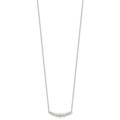 Sterling Silver Garduated CZ 18in Bar Necklace