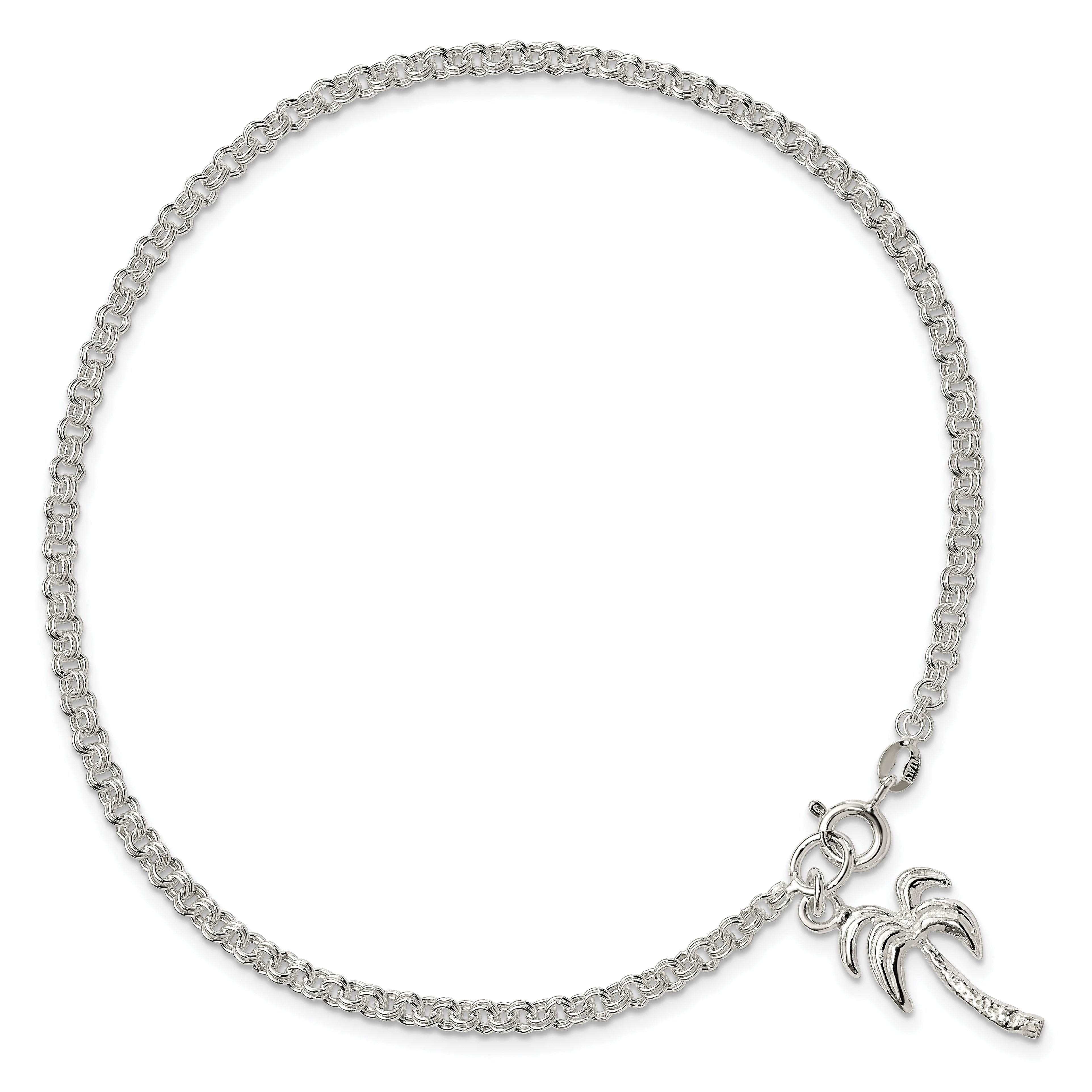 Sterling Silver Palm Tree Anklet