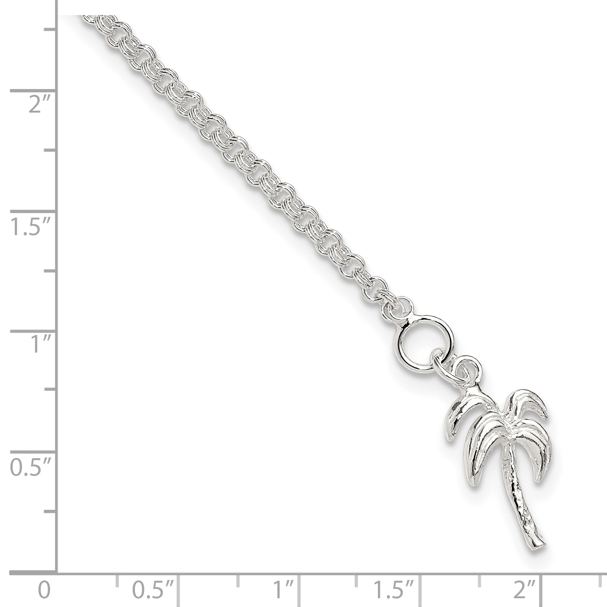 Sterling Silver Palm Tree Anklet