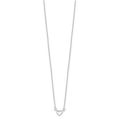 Sterling Silver Rhodium-plated Heart 17 inch Plus 2in ext. Necklace