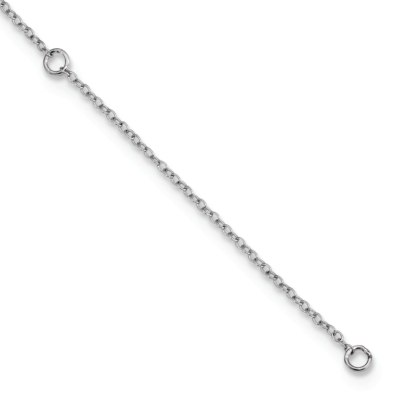 Sterling Silver Rhodium-plated Heart 17 inch Plus 2in ext. Necklace