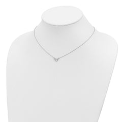 Sterling Silver Rhodium-plated Heart 17 inch Plus 2in ext. Necklace