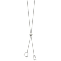 Sterling Silver Polished 2-Heart Adjusts up to 19.5 inch Necklace