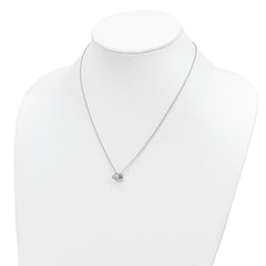 Sterling Silver 925 Hearts Necklace with Rhodium Plating Elegant and Polished