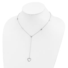 Sophia Jewelers 925 Sterling Silver Polished Heart Y-Necklace with Rhodium Finish