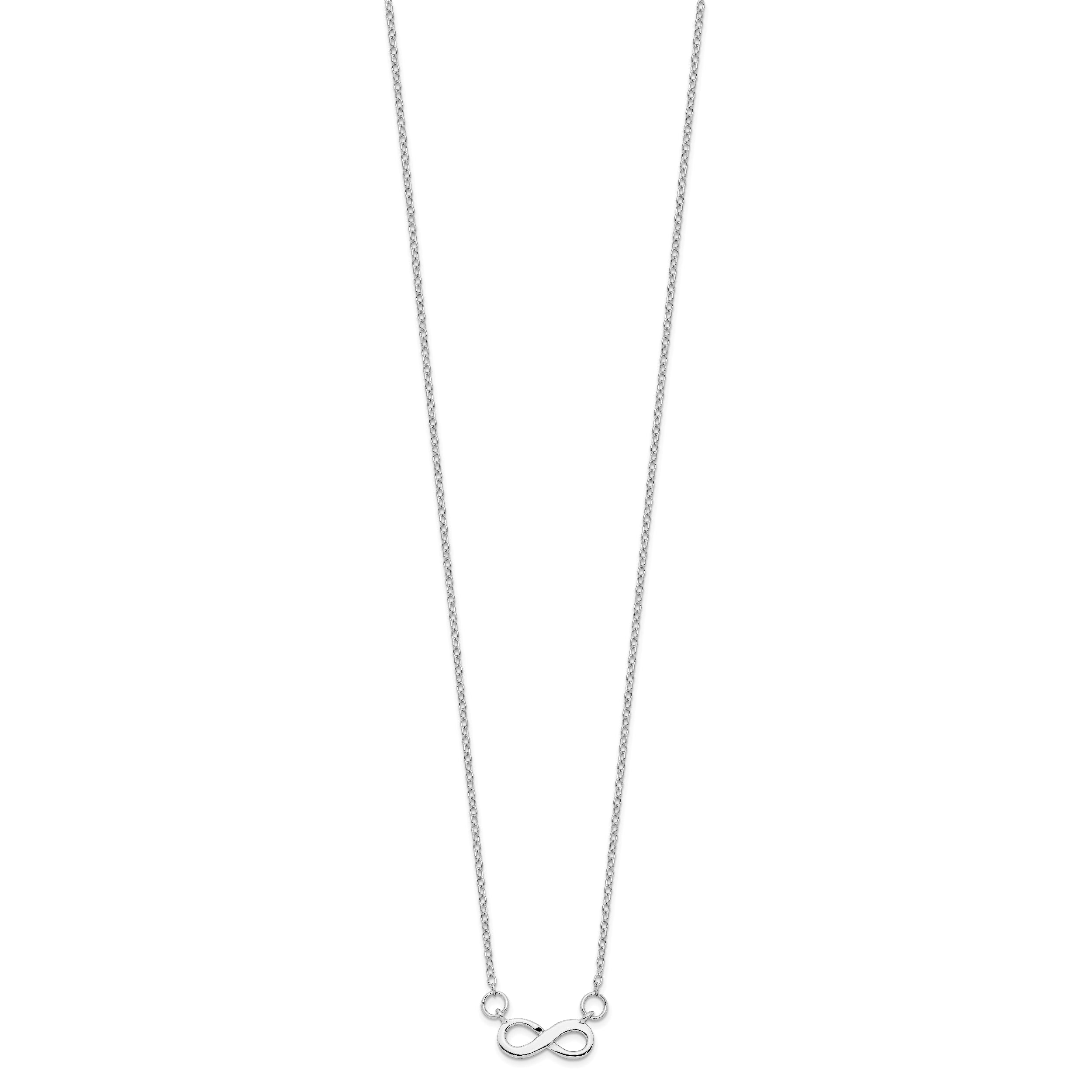 Sterling Silver Rhodium-plated w/ 2in ext. Infinity Necklace