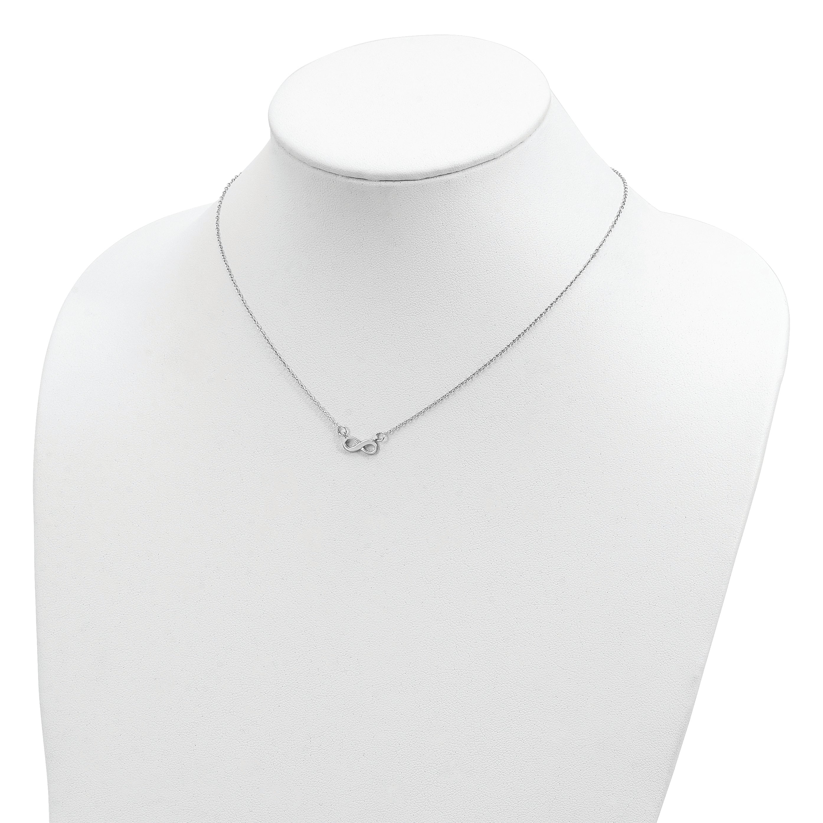 Sterling Silver Rhodium-plated w/ 2in ext. Infinity Necklace