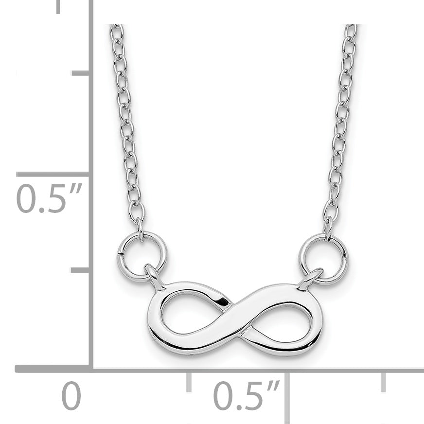 Sterling Silver Rhodium-plated w/ 2in ext. Infinity Necklace