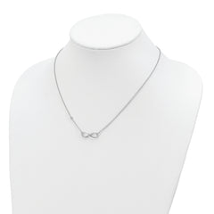 Sterling Silver Rhodium-plated CZ Infinity Knot Necklace