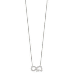 Sterling Silver Rhodium-plated CZ Infinity LOVE Necklace