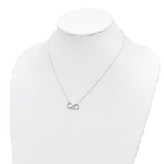 Sterling Silver Rhodium-plated CZ Infinity LOVE Necklace