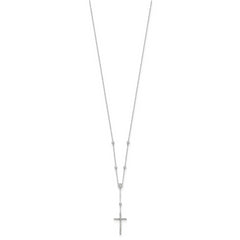 Sophia Jewelers Sterling Silver CZ Cross Pendant Necklace 18 Elegant Rhodium-Plated