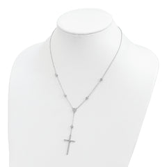 Sophia Jewelers Sterling Silver CZ Cross Pendant Necklace 18 Elegant Rhodium-Plated